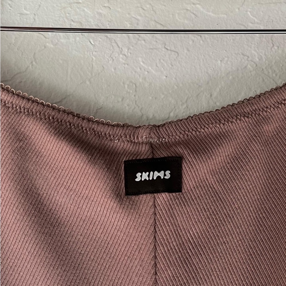 SKIMS Cotton Picot Straight Leg Pants in Umber - Picture 4 of 7